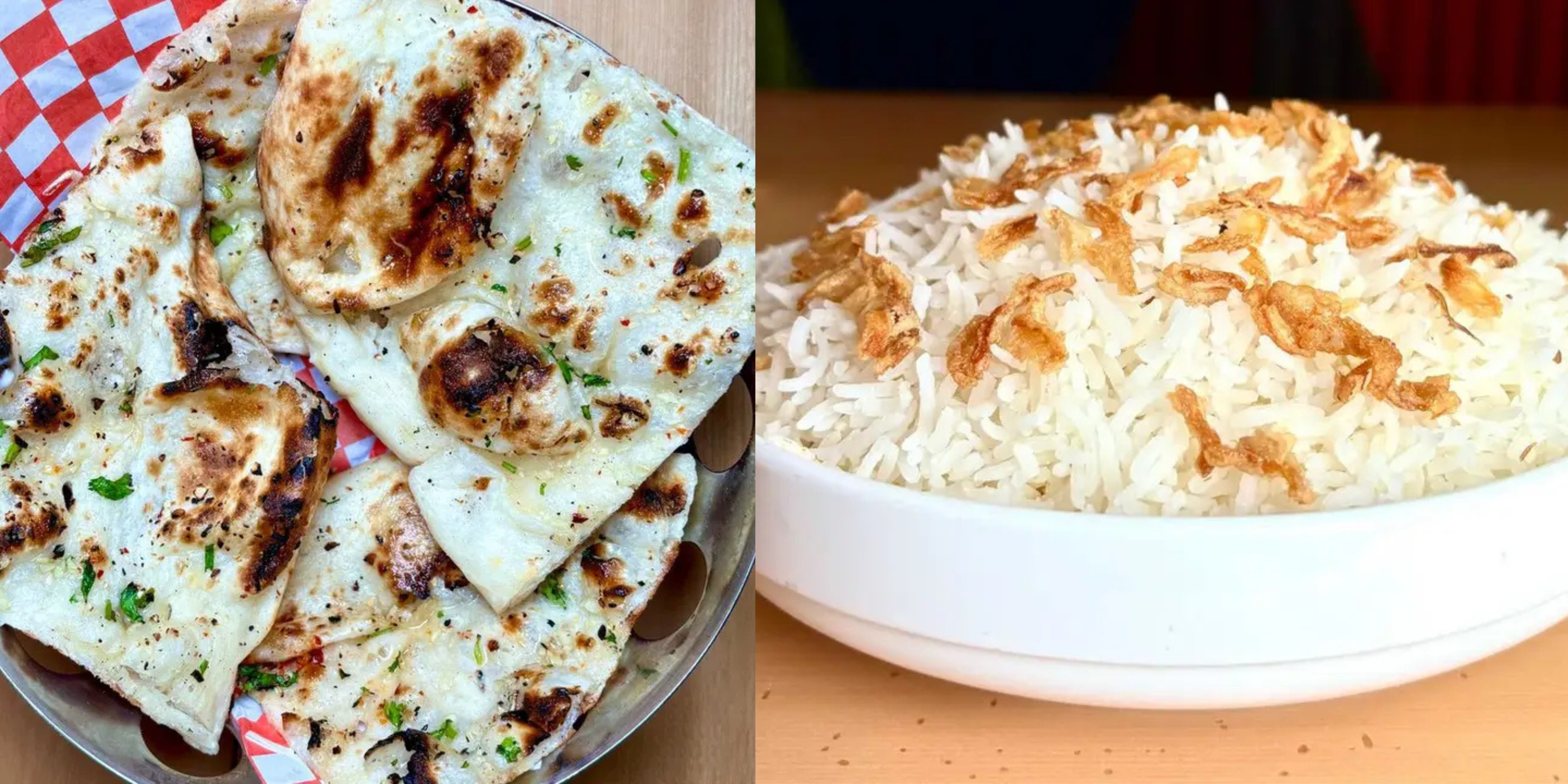 garlic naan and rice