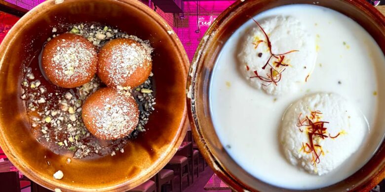 Rasmalai and Gulab Jamun at Leela Indian Food Bar